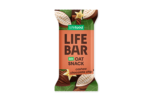 Organic LIFEBAR Oat Snack Cashew Chocolate Chip