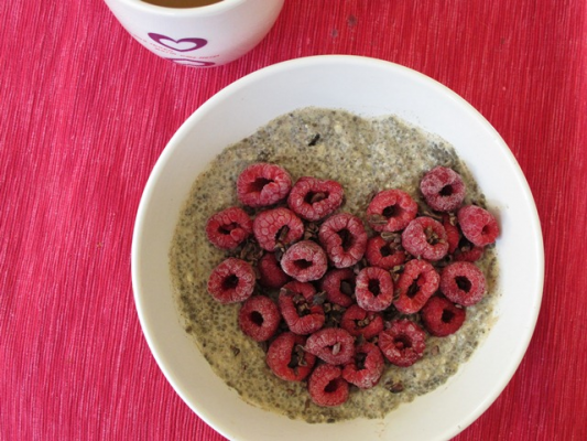 Chia Pudding with Berries and Cardamom Cream