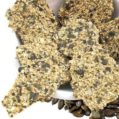 Crackers au quinoa et graines de courge